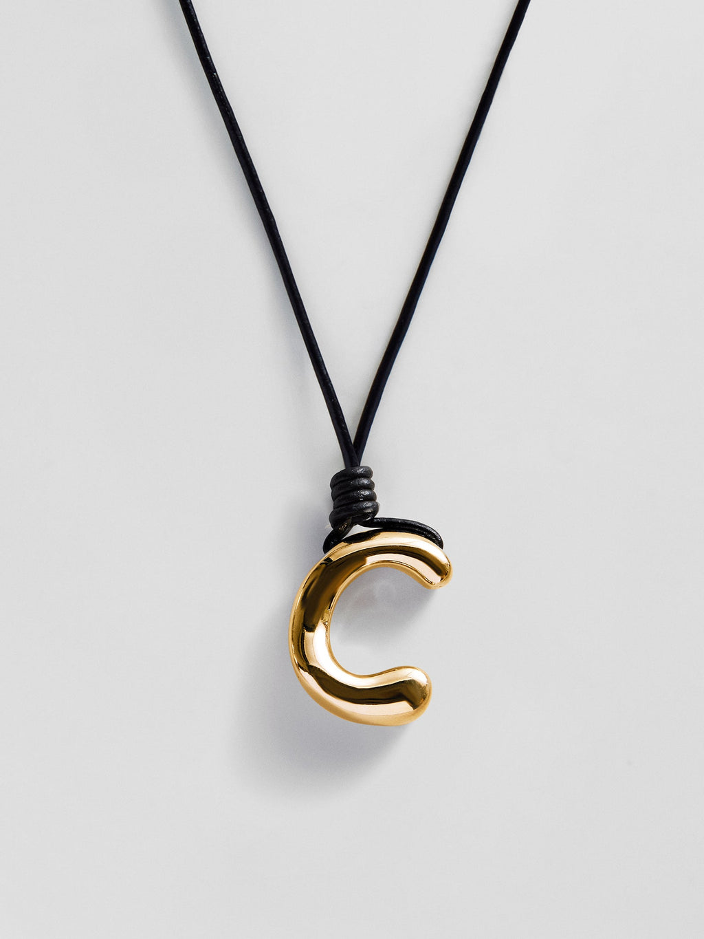 Cord Initial Necklace - Gold