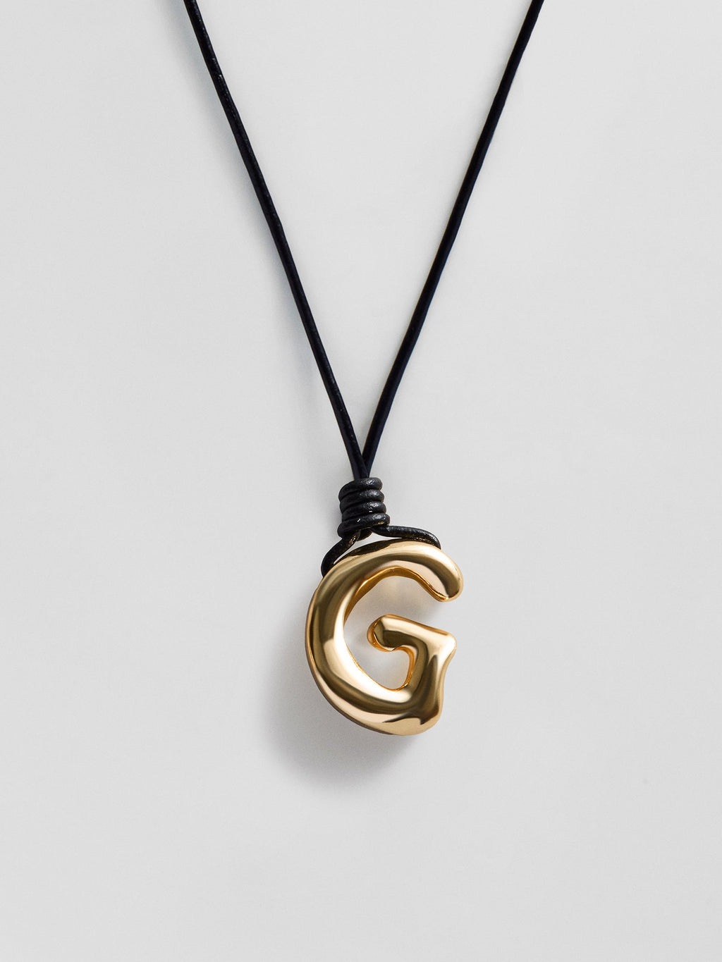 Cord Initial Necklace - Gold