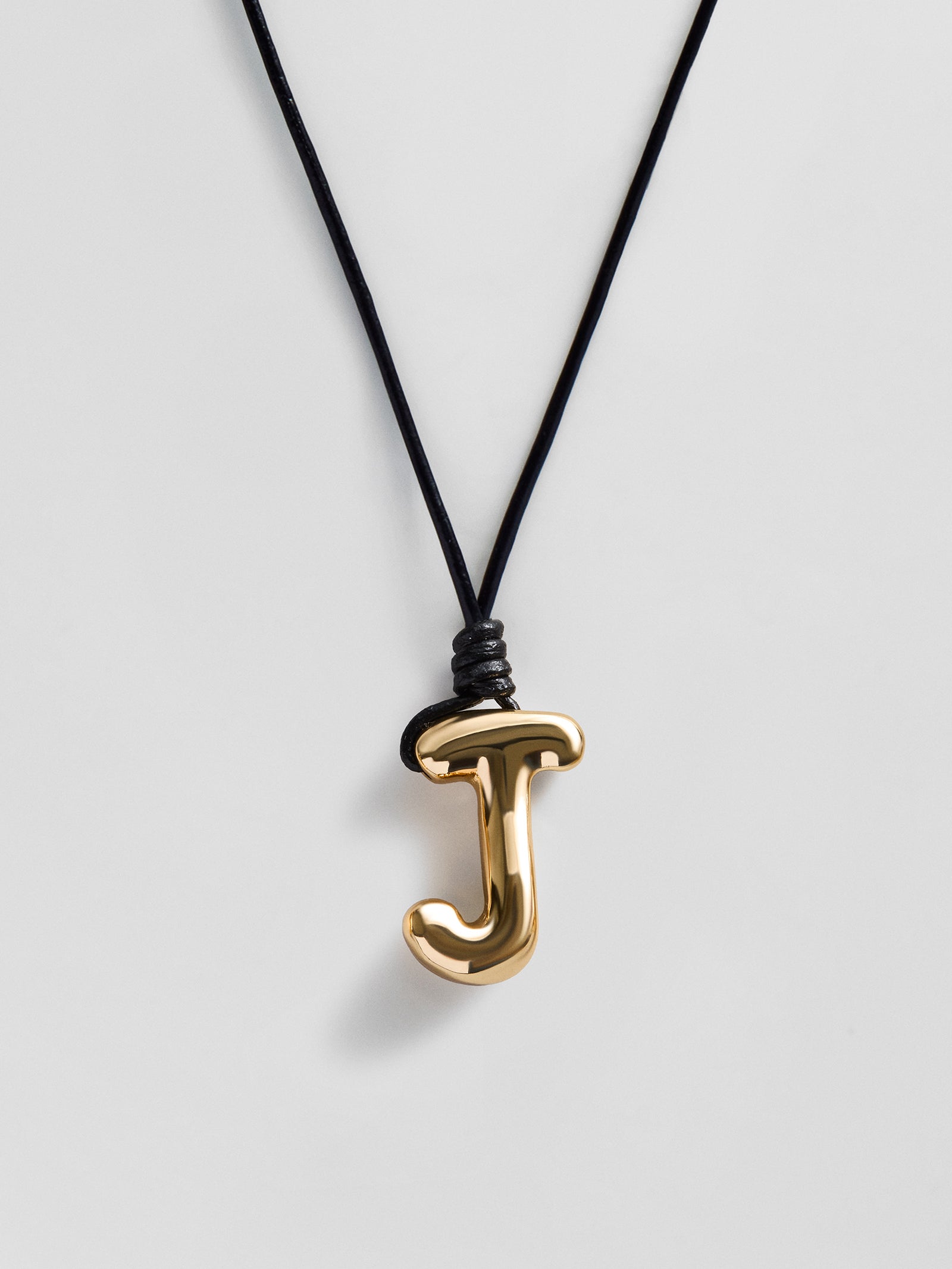 Cord Initial Necklace - Gold