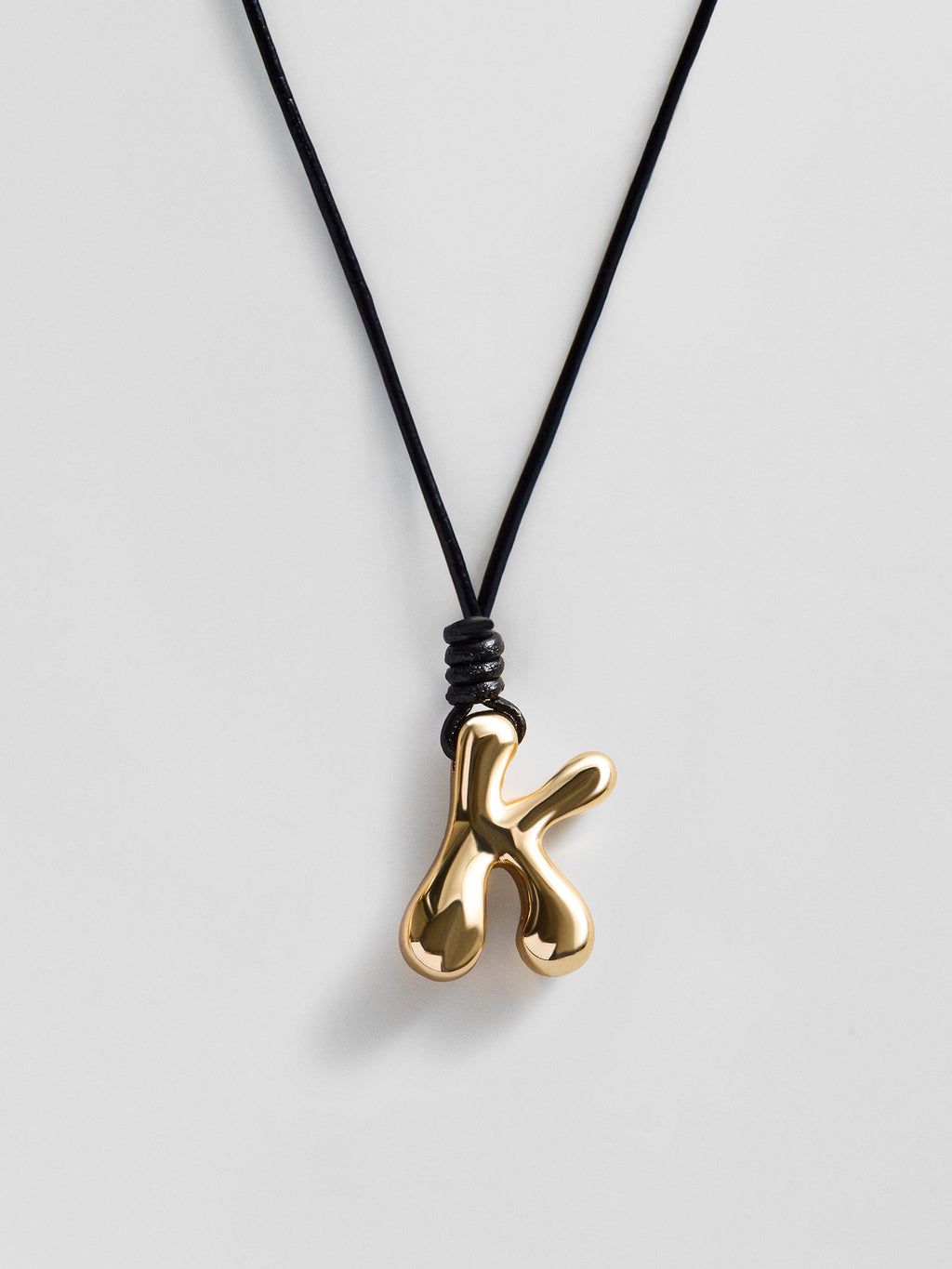 Cord Initial Necklace - Gold