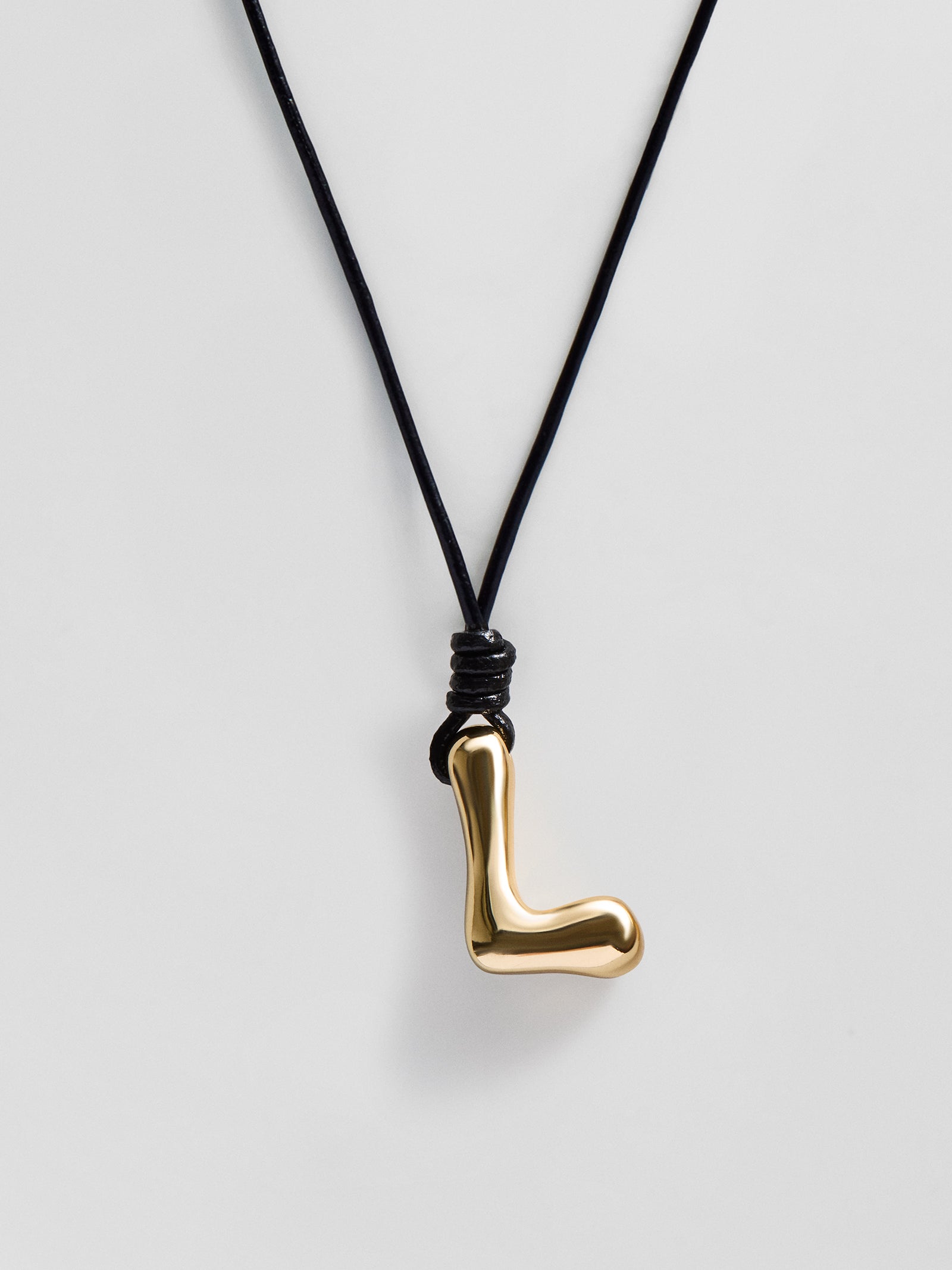 Cord Initial Necklace - Gold