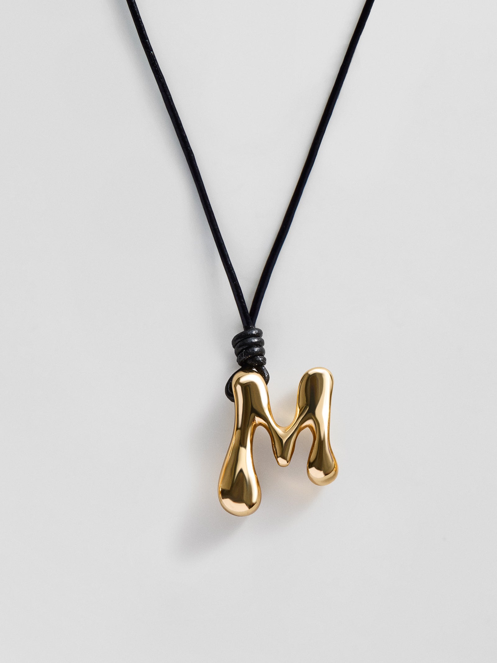 Cord Initial Necklace - Gold