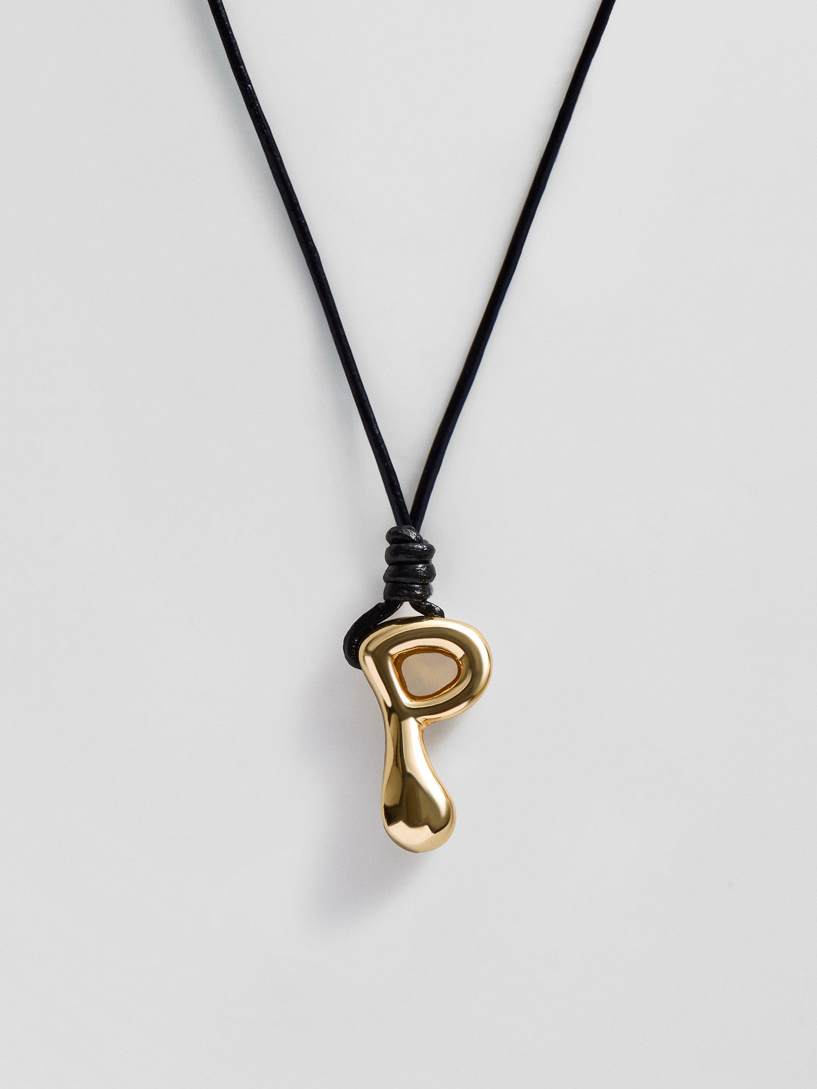 Cord Initial Necklace - Gold