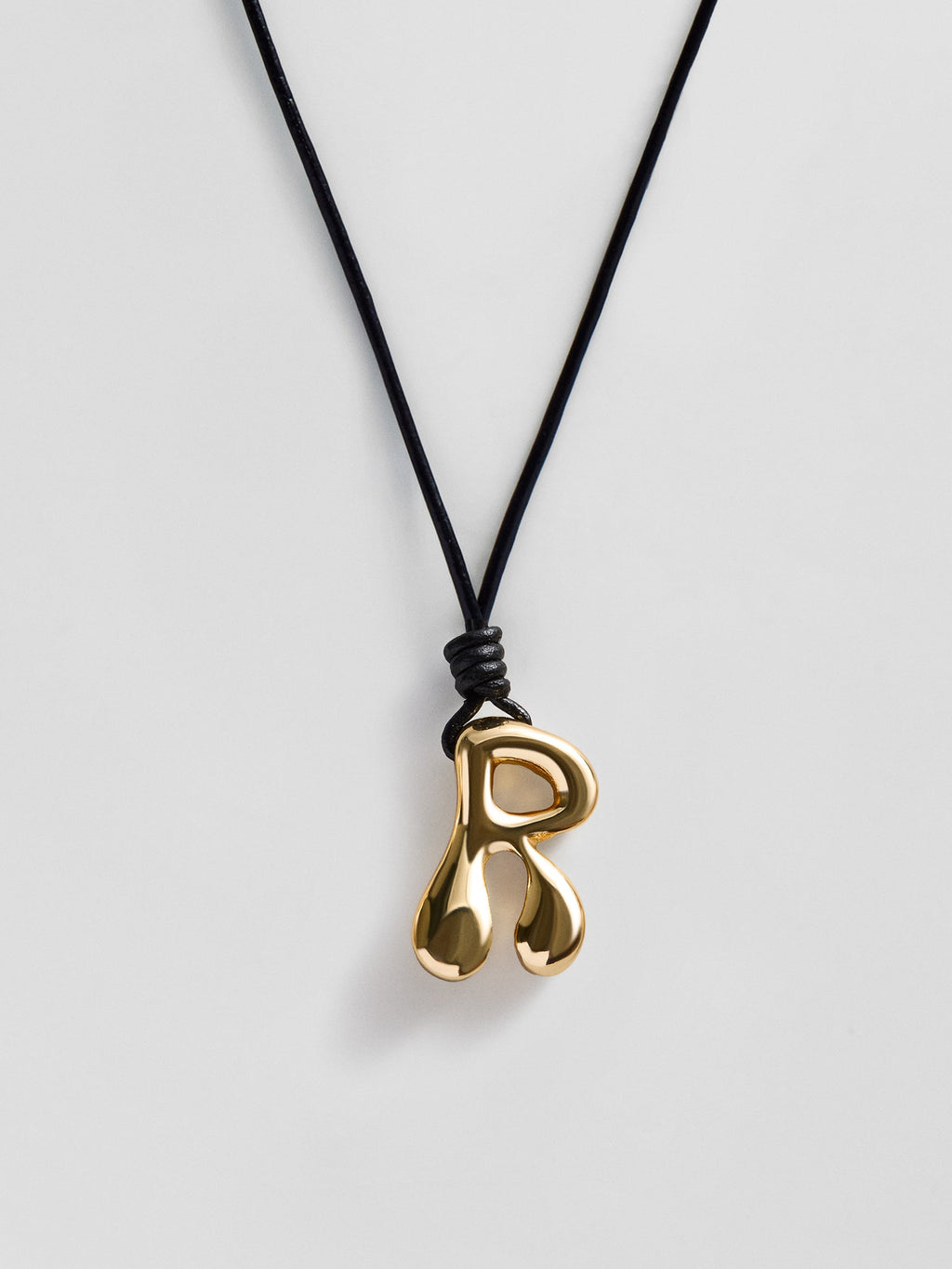 Cord Initial Necklace - Gold