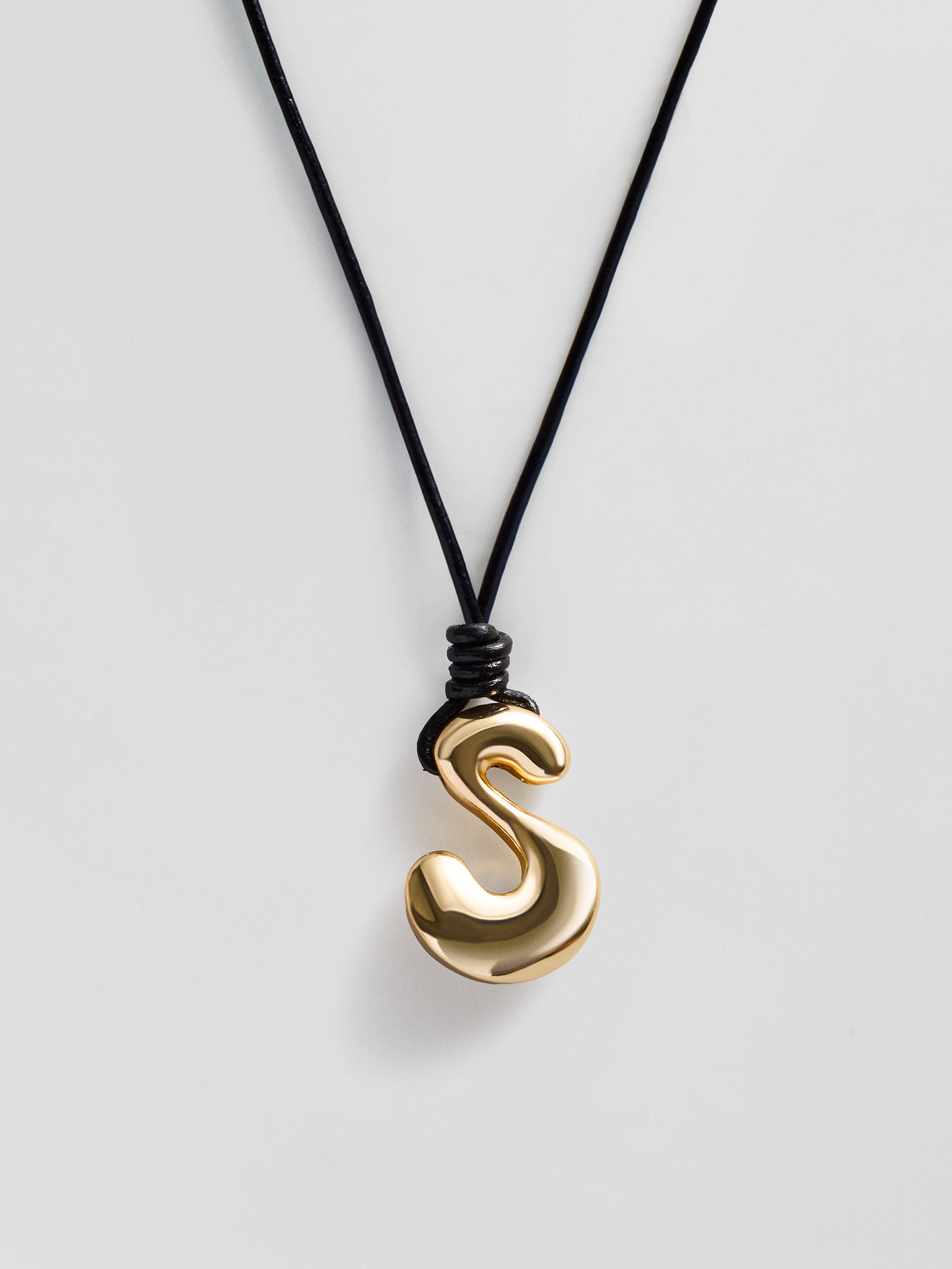 Cord Initial Necklace - Gold