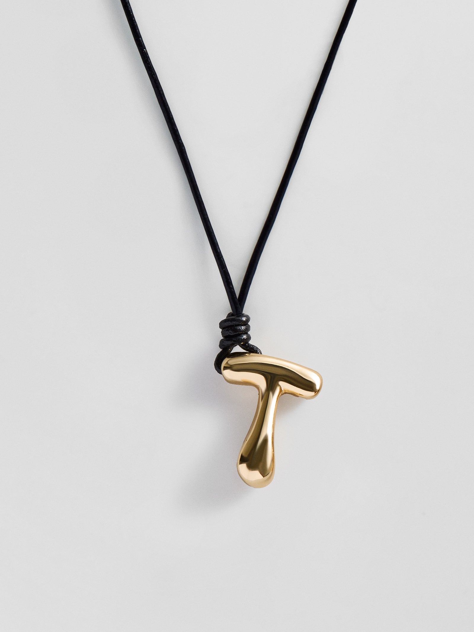 Cord Initial Necklace - Gold