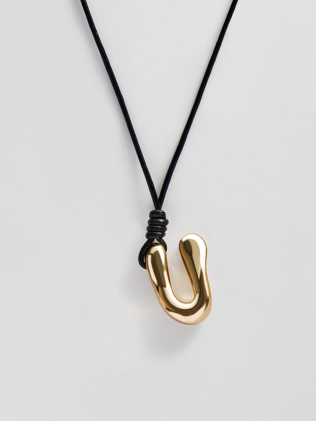 Cord Initial Necklace - Gold
