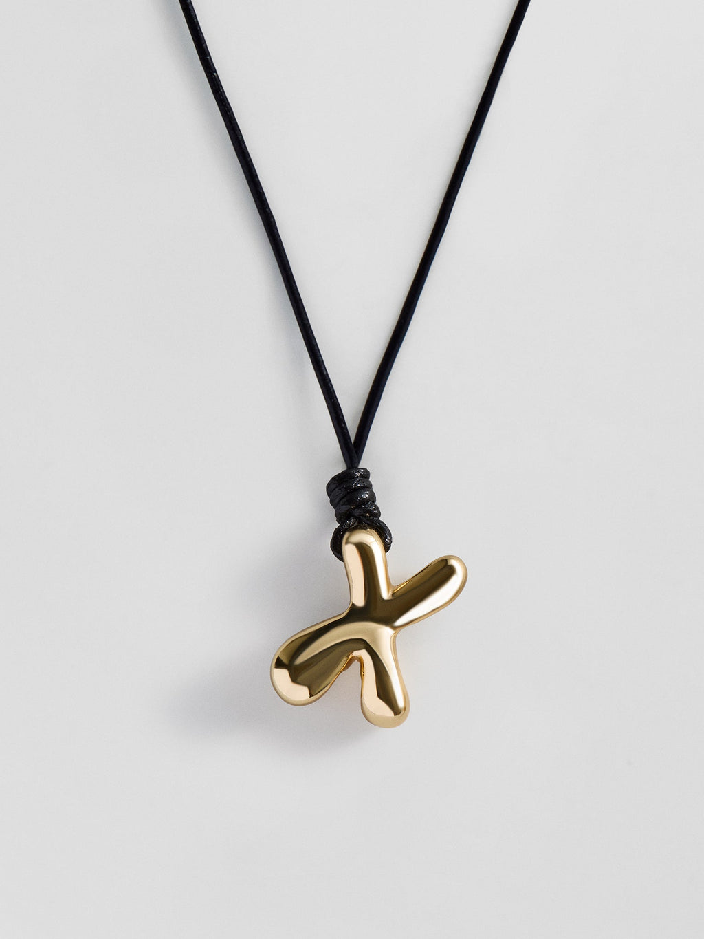 Cord Initial Necklace - Gold