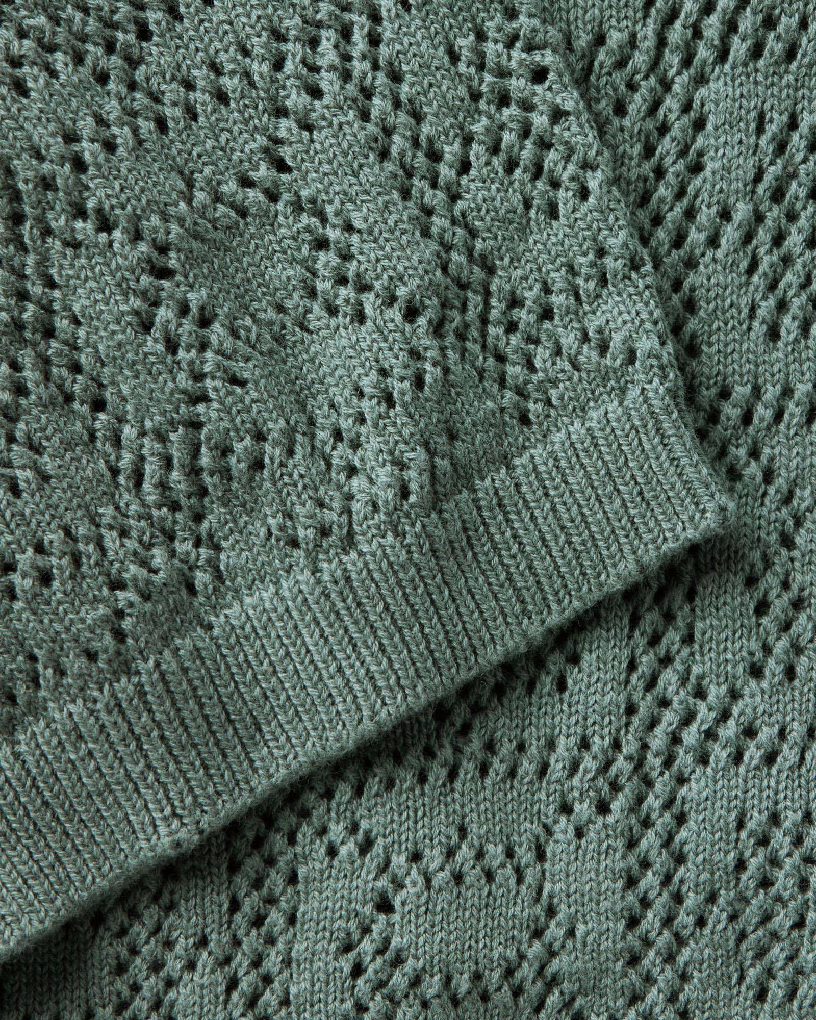 The Monterey Sweater Polo in Deep Sea Geo Crochet