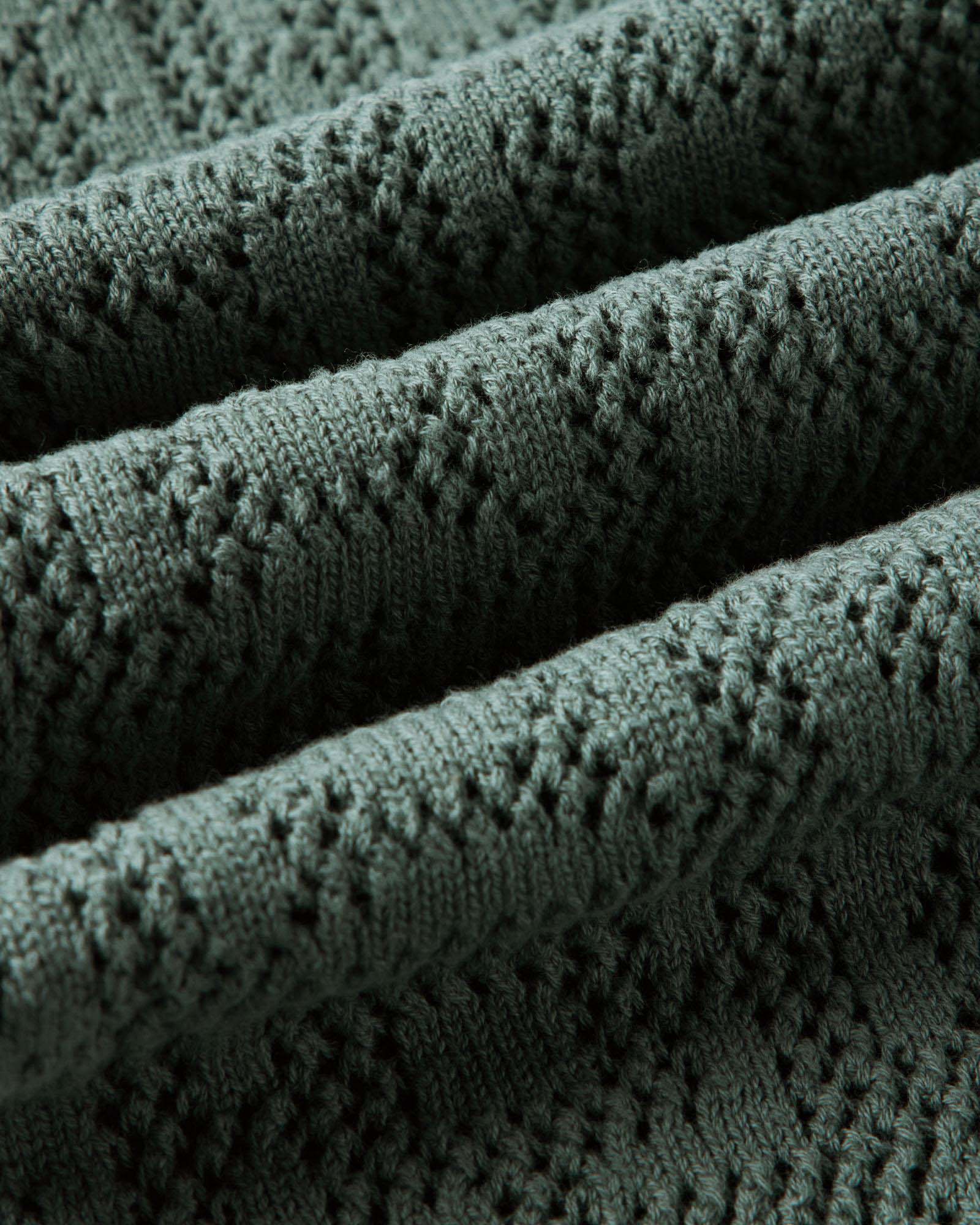 The Monterey Sweater Polo in Deep Sea Geo Crochet